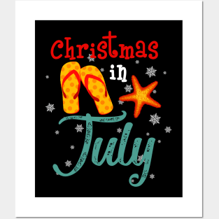 Christmas in July flip flop summer Posters and Art